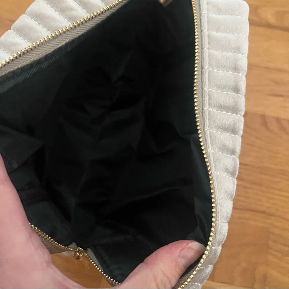 Velvet Quilted Makeup / Hygiene Bag | Monogram “Amber” | NWOT